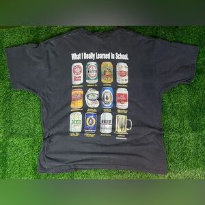 GI 90s VTG Vintage Funny What I Really Learned In School Beer T-Shirt Men’s 2XL